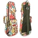 Premium 21" Ukulele Case, 10mm Back Panel Padded,Adjustable Strap,Durable Pocket Bag for Soprano - Green Leave