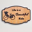 Premium 3D Wooden Key Holder with 6 Stainless Steel Hook for Living Room Wall Decor (Wooden Key Holder -2)