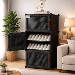 6 layer plastic shoe rack for home 6 layer with cover wooden tayip shoe rack with door  multi layer shoe organizer stand  space saving footwear storage cabinet for bedroom entryway