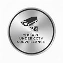 Premium 6 Inch CCTV Acrylic Sign Board for Glass Doors | Brushed Silver &amp; Black Security Signage with Self-Adhesive Tape | Professional Warning Plate for Office, Shop, Cafe, Hotel &amp; Stores