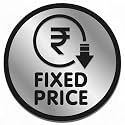 Premium 6 Inch Fixed Price Sign for Shop &amp; Stores | Brushed Silver Acrylic Signage for Glass Doors | Professional No Bargaining Sign with Self-Adhesive Tape for Cafe, Hotel, Business &amp; Office