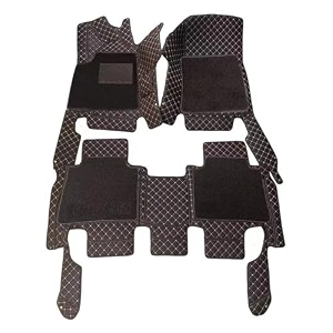 premium 7d car floor mat full set for tata tiago luxury leather with grass mat complete set  100 waterproof and washable  color  coffee