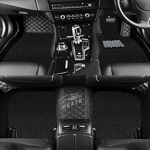 premium 7d car floor mat full set for byd atto 3 all variants luxury leather with grass mat complete set  100 waterproof and washable  color  full black