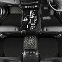 Premium 7D Car Floor Mat Full Set for Tata Punch Ev (Model 2026)|| Luxury Leather with Grass Mat Complete Set || 100% Waterproof and Washable || Color : (Black and Beige)