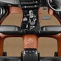 Premium 7D Car Floor Mat Full Set for Toyota Fortuner Model (2017-2026)|| Luxury Leather with Grass Mat Complete Set || 100% Waterproof and Washable || Color : (Tan and Brown)