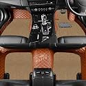 Premium 7D Car Floor Mat Full Set for Maruti Suzuki E Vitara|| Luxury Leather with Grass Mat Complete Set || 100% Waterproof and Washable || Color : (Tan and Brown)