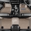 Premium 7D Car Floor Mat Full Set for Maruti Suzuki Baleno (Model 2022-2026)|| Luxury Leather with Grass Mat Complete Set || 100% Waterproof and Washable || Color : (Beige)