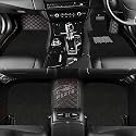 Premium 7D Car Floor Mat Full Set for Nissan Sunny|| Luxury Leather with Grass Mat Complete Set || 100% Waterproof and Washable || Color : (Black and Red)