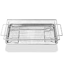 Premium Air Fryer Basket and Tray Replacement Parts for Samsung Air Fryer 30'' Oven Parts 304 Stainless Steel 20.4 x 13.4 IN NX-AA5000RS PM48X120 GE Oven Parts Air Fry Crisper Basket Baking pan 1 Set
