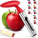 Premium Apple Corer - Easy to Use Durable Apple Corer Remover for Pears, Bell Peppers, Fuji, Honeycrisp, Gala and Pink Lady Apples - Stainless Steel Best Kitchen Gadgets Cupcake Corer - Zulay Red
