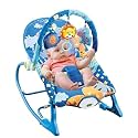 Premium Baby Rocker Chair Comfortable & Soothing Bouncer for Newborns. Multi-Position Recline, Vibrations, Removable Toys. Portable Design-Indigo (Blue Colour)