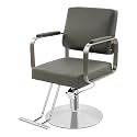 Premium Barber Salon Chair, Heavy-Duty 440lbs Capacity, 360° Swivel &amp; Height Adjustable, Ergonomic Design with High-Resilience Sponge, Modern Style for Home &amp; Professional Use (Grey + Silver)