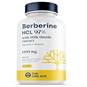 berberine hcl 97 with milk thistle supplement 60 capsules