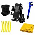 Premium Bike Rider Essentials Kit with Phone Holder, Neck Gaiter, Chain Brush, Reflective Stickers and Microfiber Cloth