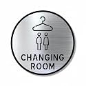 Premium Brush Finish Silver Acrylic CHANGING ROOM Sign 5.8 Inch | Self Adhesive Easy Mount Door Plate | Office Hotel Hospital Bank Factory Corporate Commercial Signage