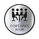 Premium Brush Finish Silver Acrylic CONFERENCE ROOM Sign 5.8 Inch | Self Adhesive Easy Mount Door Plate | Office Hotel Hospital Bank Factory Corporate Commercial Signage