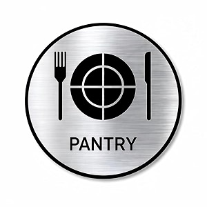 premium brush finish silver acrylic pantry sign  58 inch door signage with strong self-adhesive tape  professional name plate for office corporate hospital hotel resort amp clubhouse