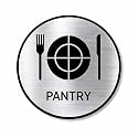 Premium Brush Finish Silver Acrylic Pantry Sign | 5.8 Inch Door Signage with Strong Self-Adhesive Tape | Professional Name Plate for Office, Corporate, Hospital, Hotel, Resort &amp; Clubhouse
