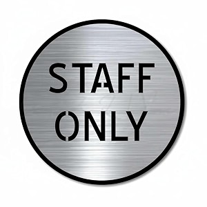 premium brush finish silver acrylic staff only sign board 6 inch  self adhesive double side tape  office shop cafe hospital school hotel business door name plate
