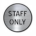 Premium Brush Finish Silver Acrylic Staff ONLY Sign Board 6 Inch | Self Adhesive Double Side Tape | Office Shop Cafe Hospital School Hotel Business Door Name Plate