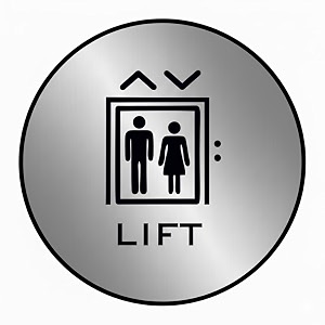 premium brushed finish silver black lift acrylic signage 59 inch round self-adhesive bfor business shop stores cafes shops hospital school office hotel restaurant hotel company malls