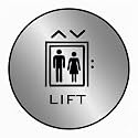 Premium Brushed Finish Silver Black LIFT Acrylic Signage 5.9 Inch Round Self-Adhesive BFor Business Shop Stores Cafes Shops Hospital School Office Hotel Restaurant Hotel Company Malls