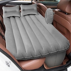 tekcool polyvinyl chloridepvc premium car inflatable bed with pump amp 2 air pillowquick inflatable back seat bedcar bed mattress for kidstraveltripcampingpicnicpool ampbeachuniversal fitbeige