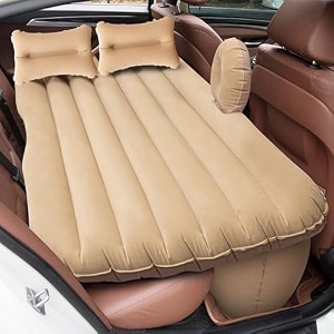tekcool polyvinyl chloridepvc premium car inflatable bed with pump amp 2 air pillowquick inflatable back seat bedcar bed mattress for kidstraveltripcampingpicnicpool ampbeachuniversal fitbeige