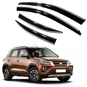 royaltech premium chromeline amp silverline unbreakable car rear window wind deflectors amp side door visor rain guard compatible with toyota urban cruiser 2020 onwards