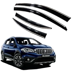 royaltech premium chromeline amp silverline unbreakable car rear window wind deflectors amp side door visor rain guard compatible with renault kiger 2021 onwards