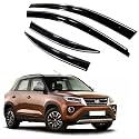 ROYALTECH Premium Chromeline &amp; Silverline Unbreakable Car Rear Window Wind Deflectors &amp; Side Door Visor Rain Guard Compatible with (Toyota Urban Cruiser (2020 Onwards))