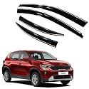 Premium Chromeline & Silverline Unbreakable Car Rear Window Wind Deflectors & Side Door Visor Rain Guard Compatible with (Kia Sonet (2024 Onwards))