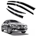 Premium Chromeline &amp; Silverline Unbreakable Car Rear Window Wind Deflectors &amp; Side Door Visor Rain Guard Compatible with (Maruti Suzuki Baleno (2022 Onwards))