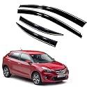 Premium Chromeline &amp; Silverline Unbreakable Car Rear Window Wind Deflectors &amp; Side Door Visor Rain Guard Compatible with (Toyota Glanza (2022 Onwards))