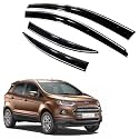 Premium Chromeline &amp; Silverline Unbreakable Car Rear Window Wind Deflectors &amp; Side Door Visor Rain Guard Compatible with (Ford Ecosport (2012-2016))