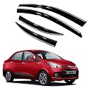 Premium Chromeline &amp; Silverline Unbreakable Car Rear Window Wind Deflectors &amp; Side Door Visor Rain Guard Compatible with (Hyundai Xcent (2013 – 2017))