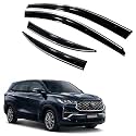 Premium Chromeline &amp; Silverline Unbreakable Car Rear Window Wind Deflectors &amp; Side Door Visor Rain Guard Compatible with (Toyota Innova Hycross (2023 Onwards))