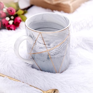 gibox premium coffee mug with golden rims cream gray texture  large fancy tea cups for men amp women  gift on occasion festivals  microwave safe luxury drinkware for kitchen amp dining