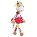 Bonfino Premium Crochet Doll with Bag for Girls &amp; Boys, Cute Knitted Cotton Doll for Babies, Baby Doll for Kids, Soft Toys, 6+ Months, Birthday Gift, Height 27 cm, Pink &amp; Blue (Giraffe)