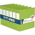 Premium Economy 3-Ring Binder, Spine Label, 2" Round Rings, Lime Green, 6Pk
