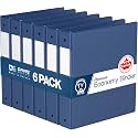 Premium Economy 3-Ring Binder, Spine Label, 1.5" Round Rings Royal Blue 6Pk