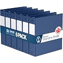 Premium Economy 3-Ring Binder, Spine Label, 2" Round Rings, Royal Blue, 6Pk