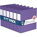 Premium Economy 3-Ring Binder, Spine Label, 2" Round Rings, 6 Pack