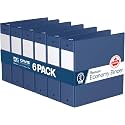 Premium Economy 3-Ring Binder, Spine Label, 3" Round Rings, Royal Blue, 6Pk