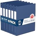 Premium Economy 3-Ring Binder, Spine Label, 1" Round Rings, Royal Blue 6 Pk