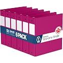 Premium Economy 6-Pack 3-Ring Binders for School or Office, Round-Ring Binders, 2 Inch, Pink