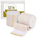 Premium Elastic Bandage Wrap (2" 2 Pack) - Hook &amp; Loop Fasteners at Both Ends - Latex Free Hypoallergenic Compression Roll - Reusable Bandages for Waist, Legs, Elbow &amp; Knee Wrap