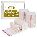 Premium Elastic Bandage Wrap (3" 3 Pack) - Hook &amp; Loop Fasteners at Both Ends - Latex Free Hypoallergenic Compression Roll - Reusable Bandages for Waist, Legs, Elbow &amp; Knee Wrap