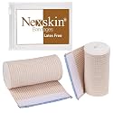 Premium Elastic Bandage Wrap (4” Wide, 2 Pack) - Nexskin Latex Free Athletic/Medical Compression Bandages Hook & Loop Fasteners at Both Ends - Lifetime Washable & Reusable Bandages