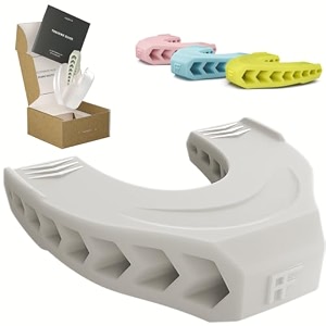 premium facial exerciser - jawline exerciser for men and women  tighten tone amp strengthen target your jawline chin lips and cheekbones - food-grade silicone cool grey
